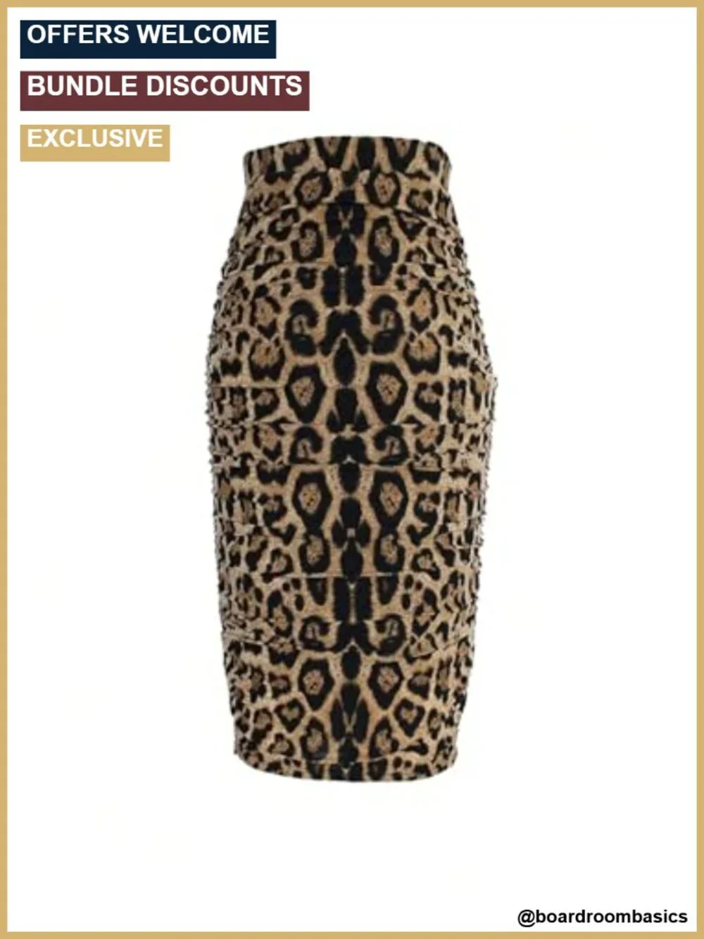 Leopard Print Ruched Bodycon Pencil Long Skirt
